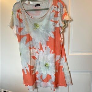 Floral Print Women's Tunic Top 1X